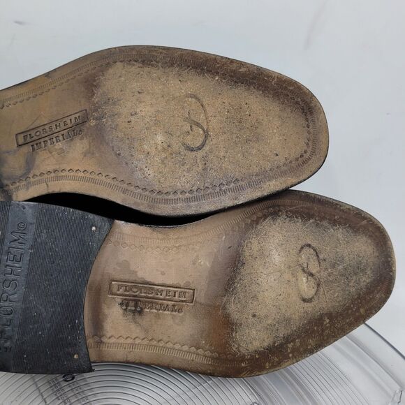 Vintage Florsheim IMPERIAL Black Tassel Loafers Mens 8 D Made in ITALY Worn 2x